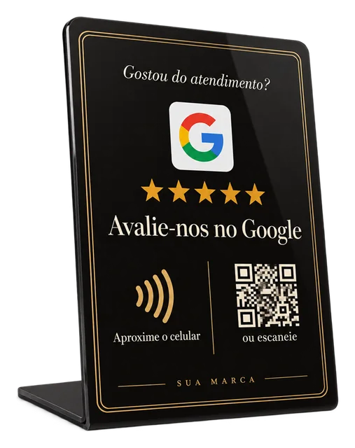 Plaquinha de avaliação Preto & Dourado